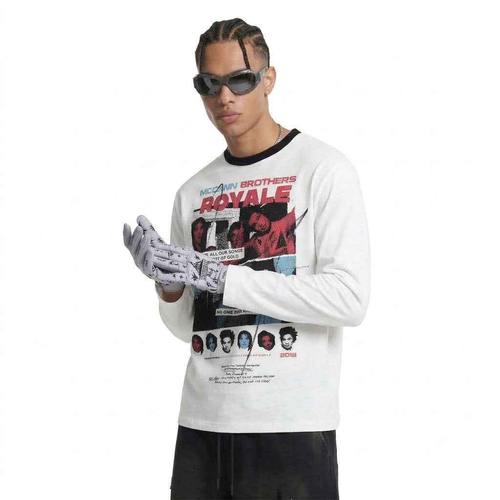 Street printed design long sleeved T-shirt for men | MuddyStock Originals
