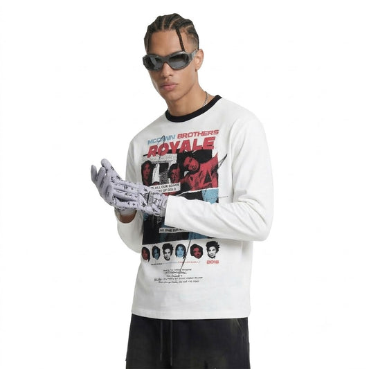 Street printed design long sleeved T-shirt for men | MuddyStock Originals