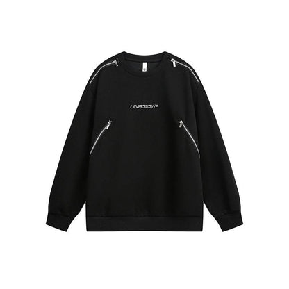 Street Style Personalized Loose Sweatshirt For Men | MuddyStock Originals Black MuddyStock