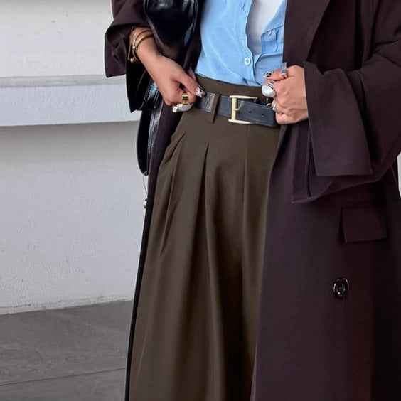 British style light luxury drape pleated suit fit casual pants for women | MuddyStock Originals MuddyStock