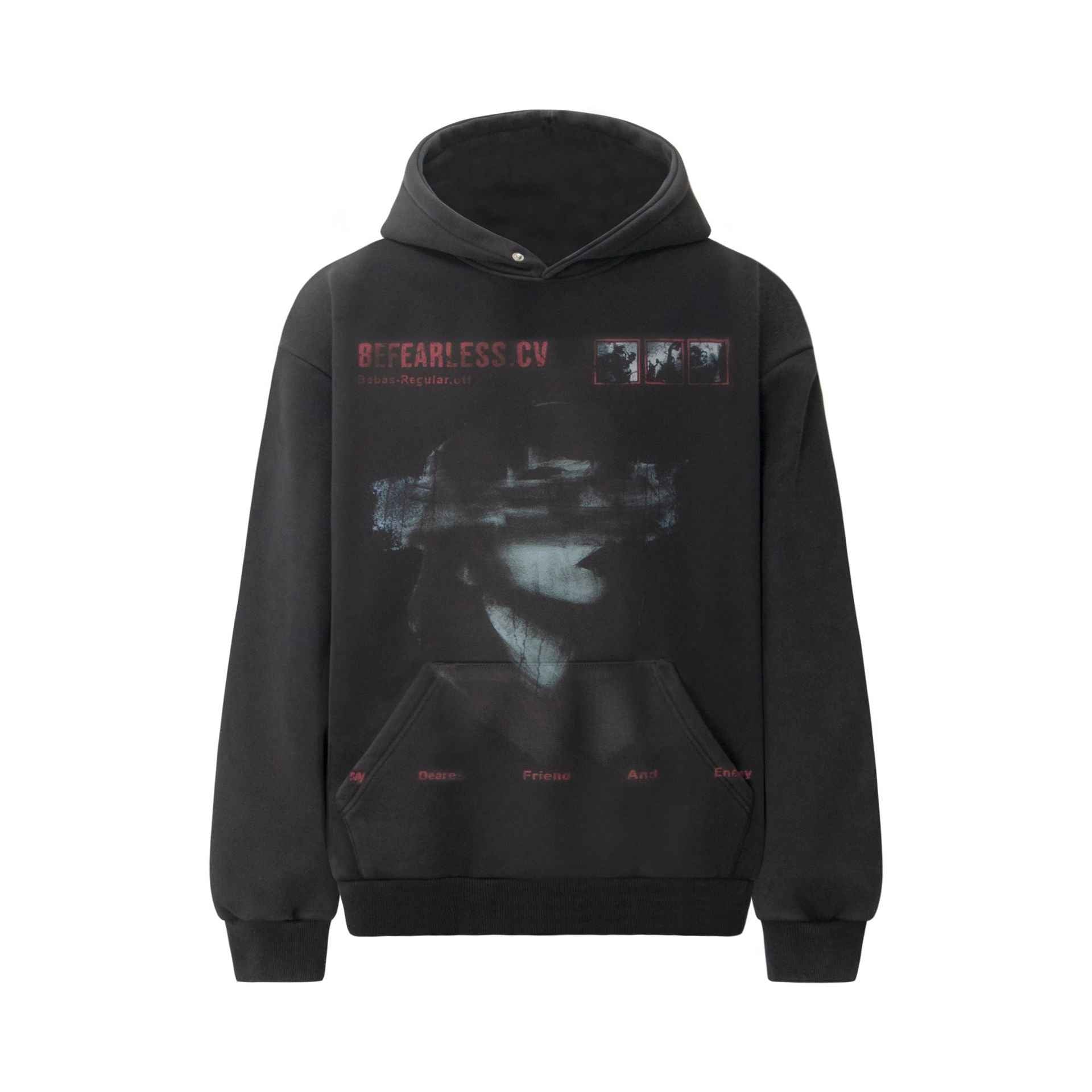 Style Conley Print Portrait Washed Hoodie For Men And Women | MuddyStock Originals Black MuddyStock