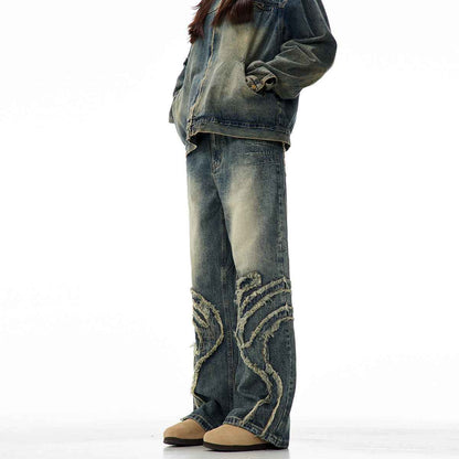 American Men's Straight Retro Jeans MuddyStock