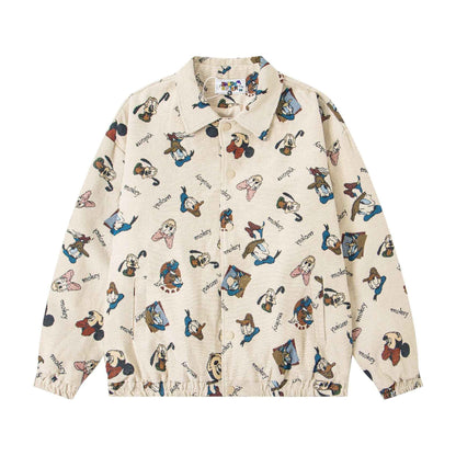 Retro Cartoon Jacquard Design Lapel Jacket For Men And Women | MudsdyStock Originals Apricot MuddyStock