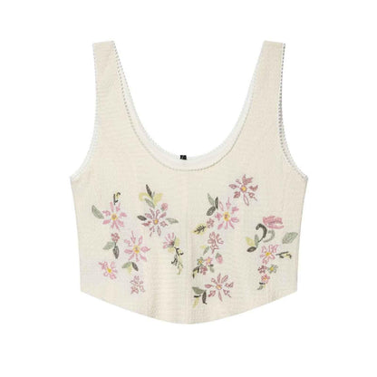 Texture tight corset style sleeveless top for women | MuddyStock Originals Apricot