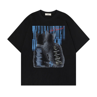 Two cats printed pure cotton t-shirt for women | MuddyStock Originals