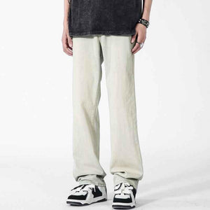 Retro Loose Oversized Casual Jeans For Men Yellow Mud Colors