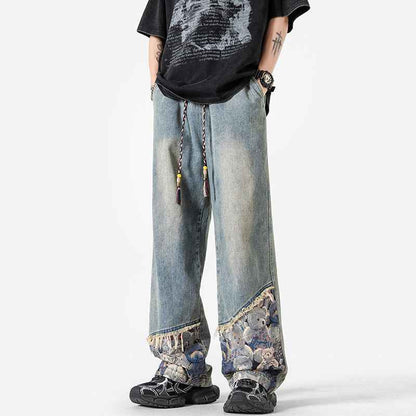 Bear Spliced Denim Pants For Men | MuddyStock Originals MuddyStock