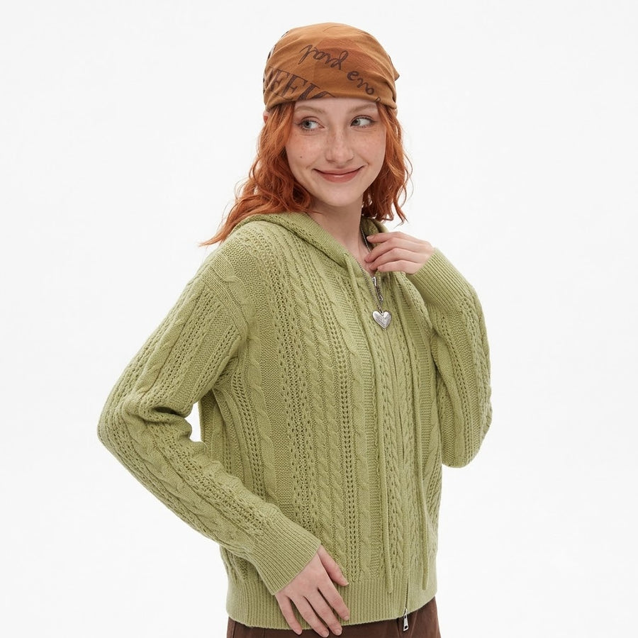 Twisted flower hollow zipper sweater for women | MuddyStock Originals
