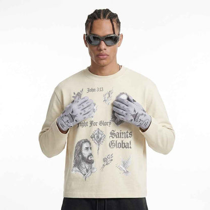 Vintage Wash Long Sleeve Boxy T-Shirt For Men | MuddyStock Originals