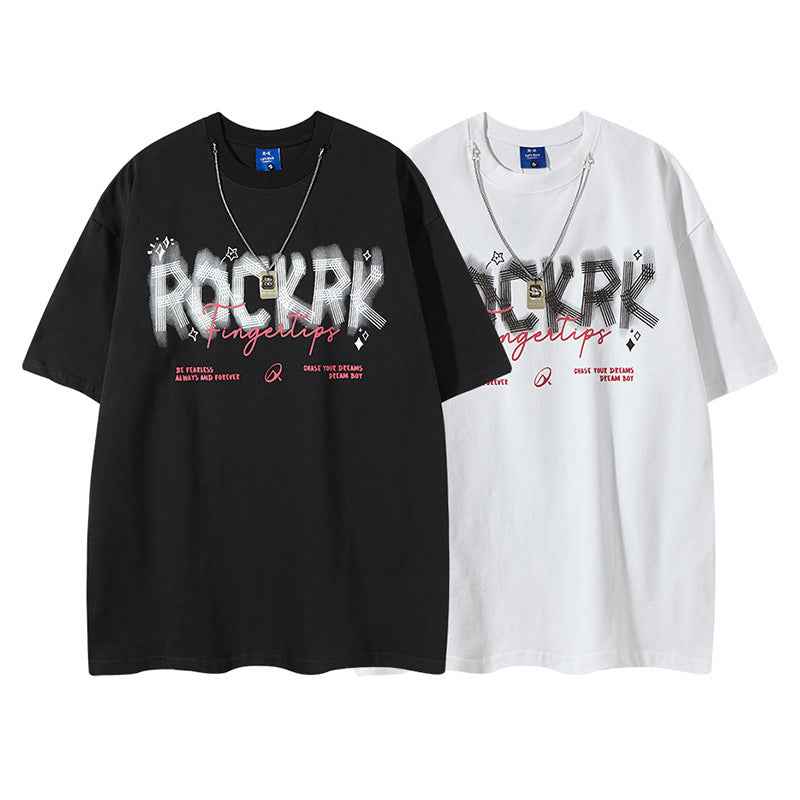 Streetwear High Street Necklace Short Sleeve T-Shirt Men And Women | MuddyStock Originals MuddyStock