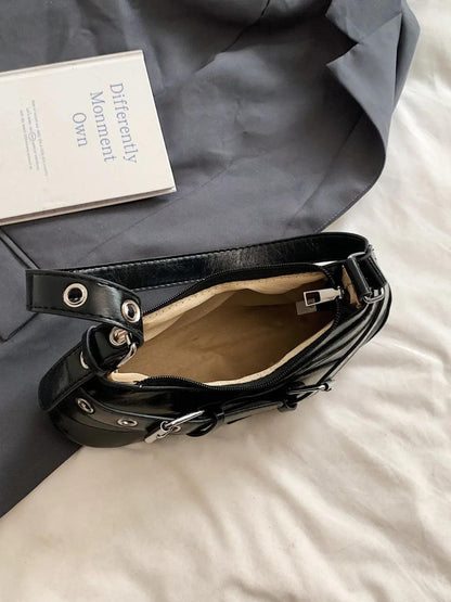 PU Leather Buckle Shoulder Bag | MuddyStock Originals
