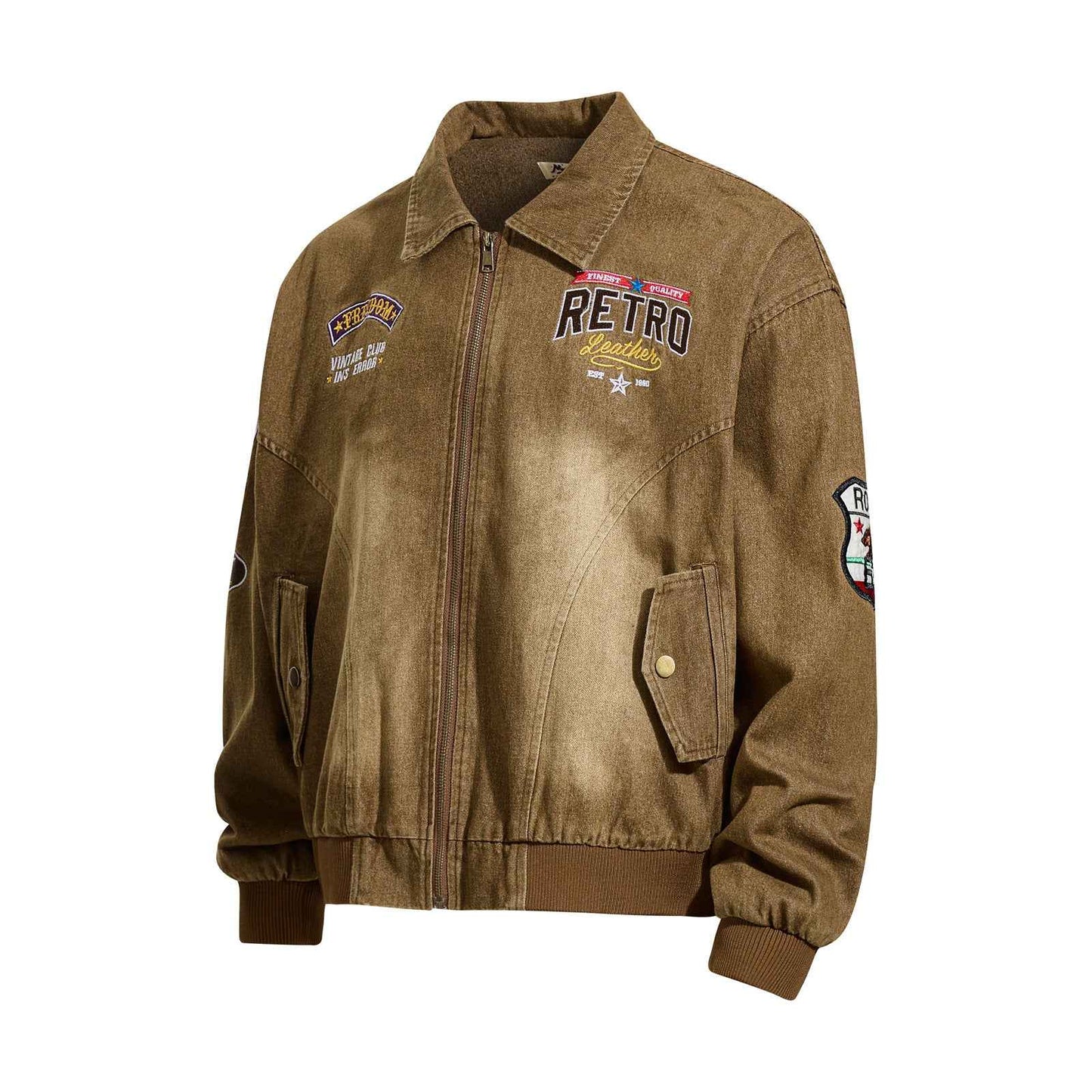Retro Letter Embroidery Streetwear Cargo Jacket for Men | MuddyStock Originals MuddyStock