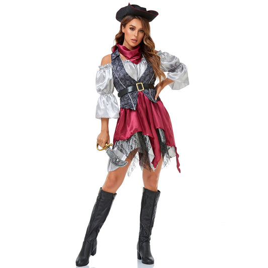 Vintage Caribbean Pirate Costume for Women Black