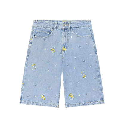 Embroidered denim jacket+denim shorts set for women | MuddyStock Originals