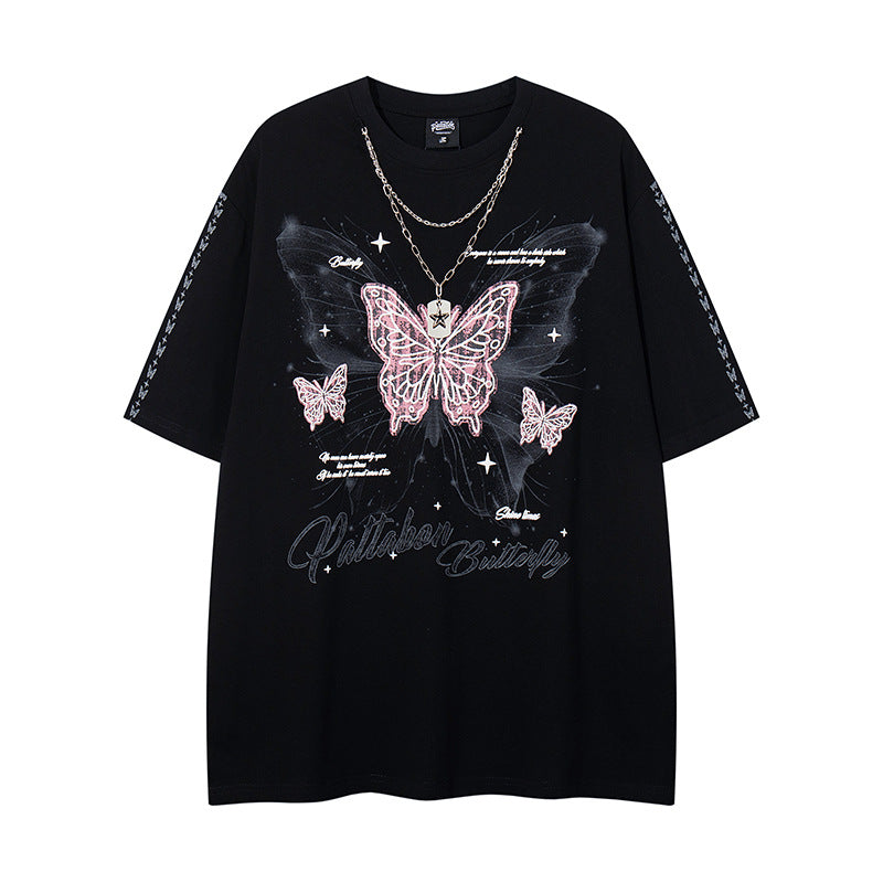 Overlapping Butterfly Print Short Sleeve T-Shirt for Women | MuddyStock Originals MuddyStock
