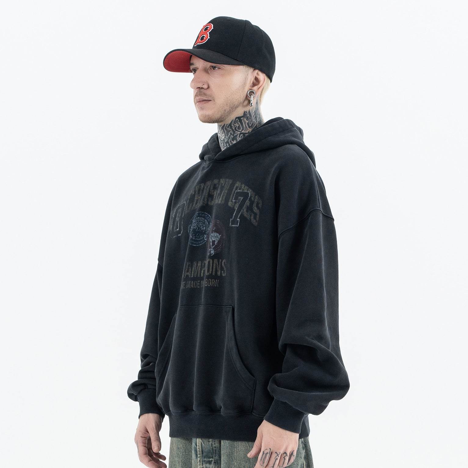 Men's Faded Hooded Sweatshirt Loose Fit | MuddyStock Originals MuddyStock