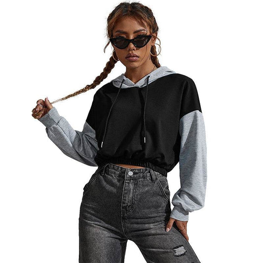 Contrast Long Sleeve Cropped Hoodie | MuddyStock Originals MuddyStock