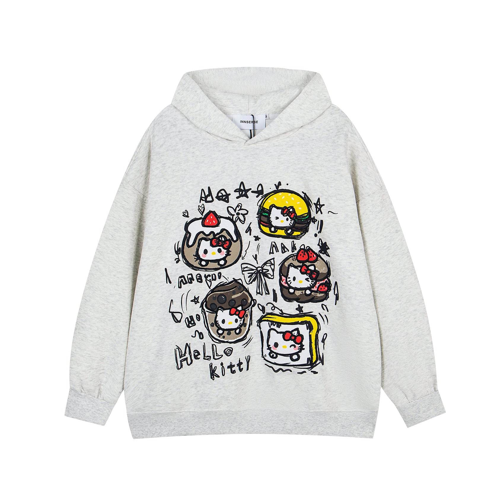 Cartoon Print Hoodie For Women | MuddyStock Originals Gray MuddyStock