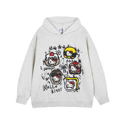 Cartoon Print Hoodie For Women | MuddyStock Originals Gray MuddyStock