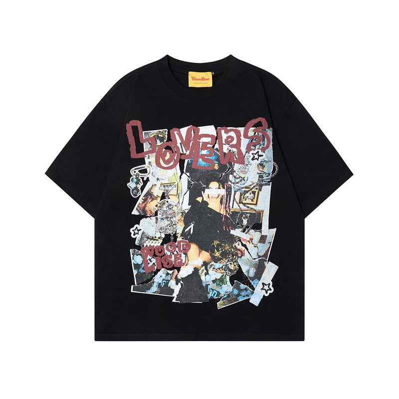 Printed Short Sleeve T-Shirt for Men and Women | MuddyStock Originals Black MuddyStock