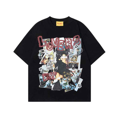 Printed Short Sleeve T-Shirt for Men and Women | MuddyStock Originals Black MuddyStock