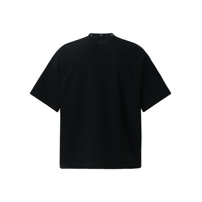 Portrait collage printed short sleeved shirt