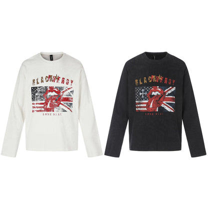Waffle Knit Long Sleeve Crew Neck T-shirt For Men | MuddyStock Originals