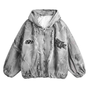 Mottled distressed workwear jacket for men and women | MuddyStock Originals Gray
