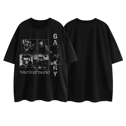 Streetwear High Street Dark Print Mesh Hole Design Short Sleeve T-Shirt For Men | MuddyStock Originals MuddyStock