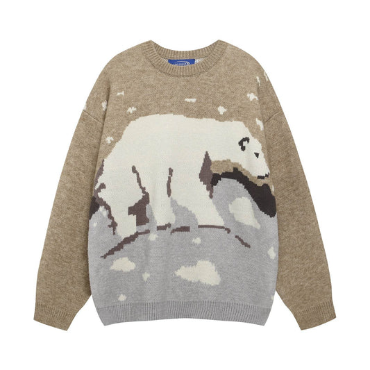 Polar Bear Jacquard Crew Sweater For Men And Women | MuddyStock Originals MuddyStock