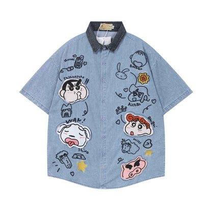 Crayon Shin chan Embroidered Short Sleeve