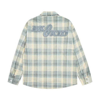 Loose Plaid Long Sleeve Shirt For Women MuddyStock