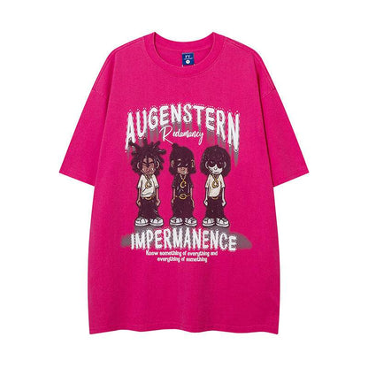 Personality Depressed Anime Print Short Sleeve For Men And Women MuddyStock