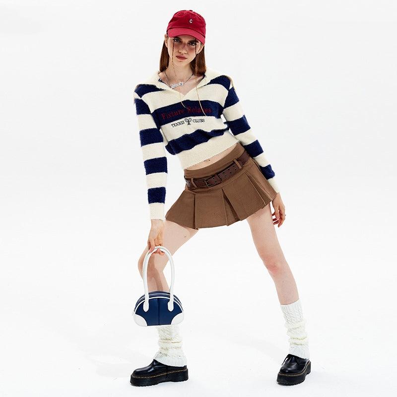 Striped Short Style Sweater For Women All Products