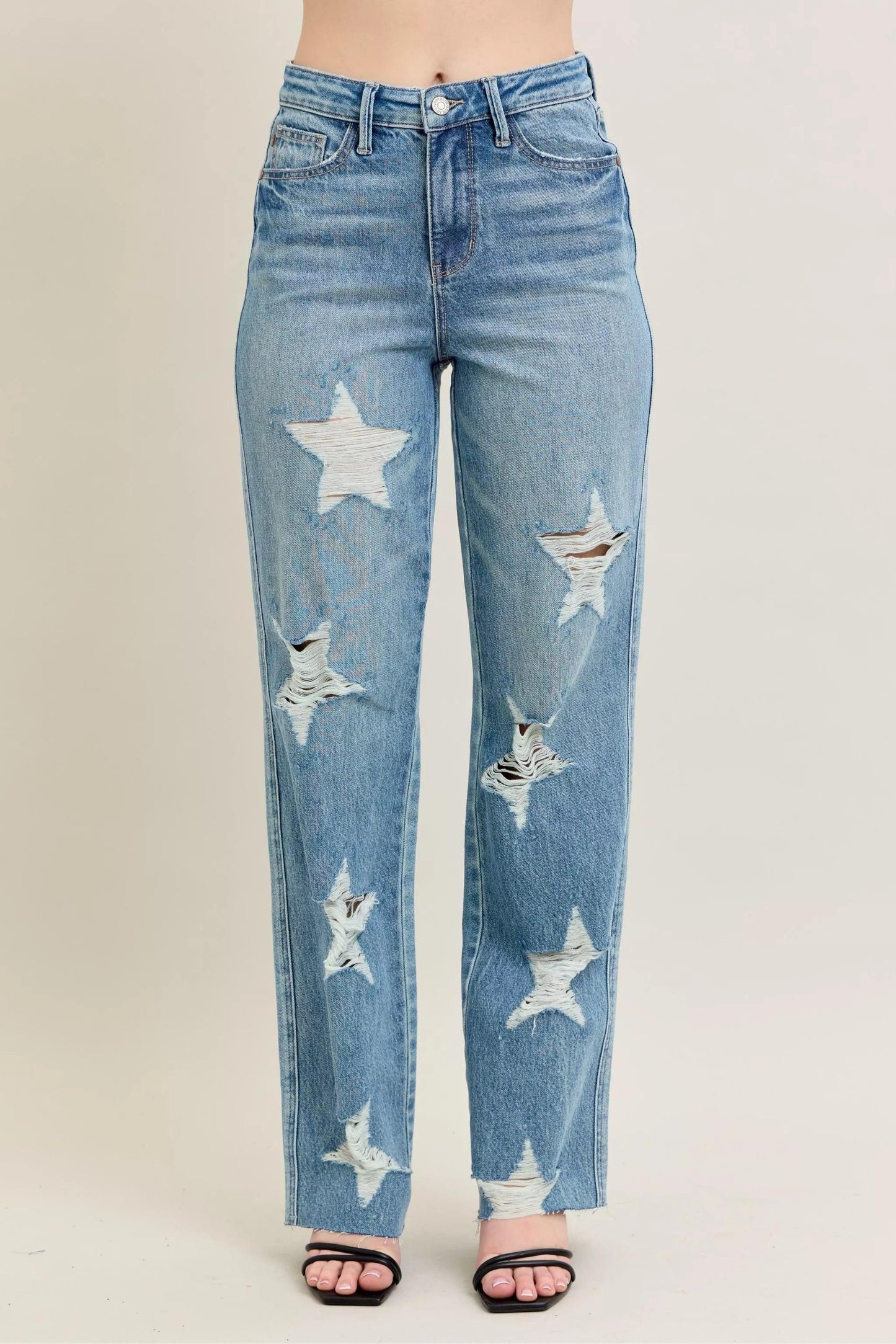 High Waist Rigid Magic Star Shaped Jeans For Women MD