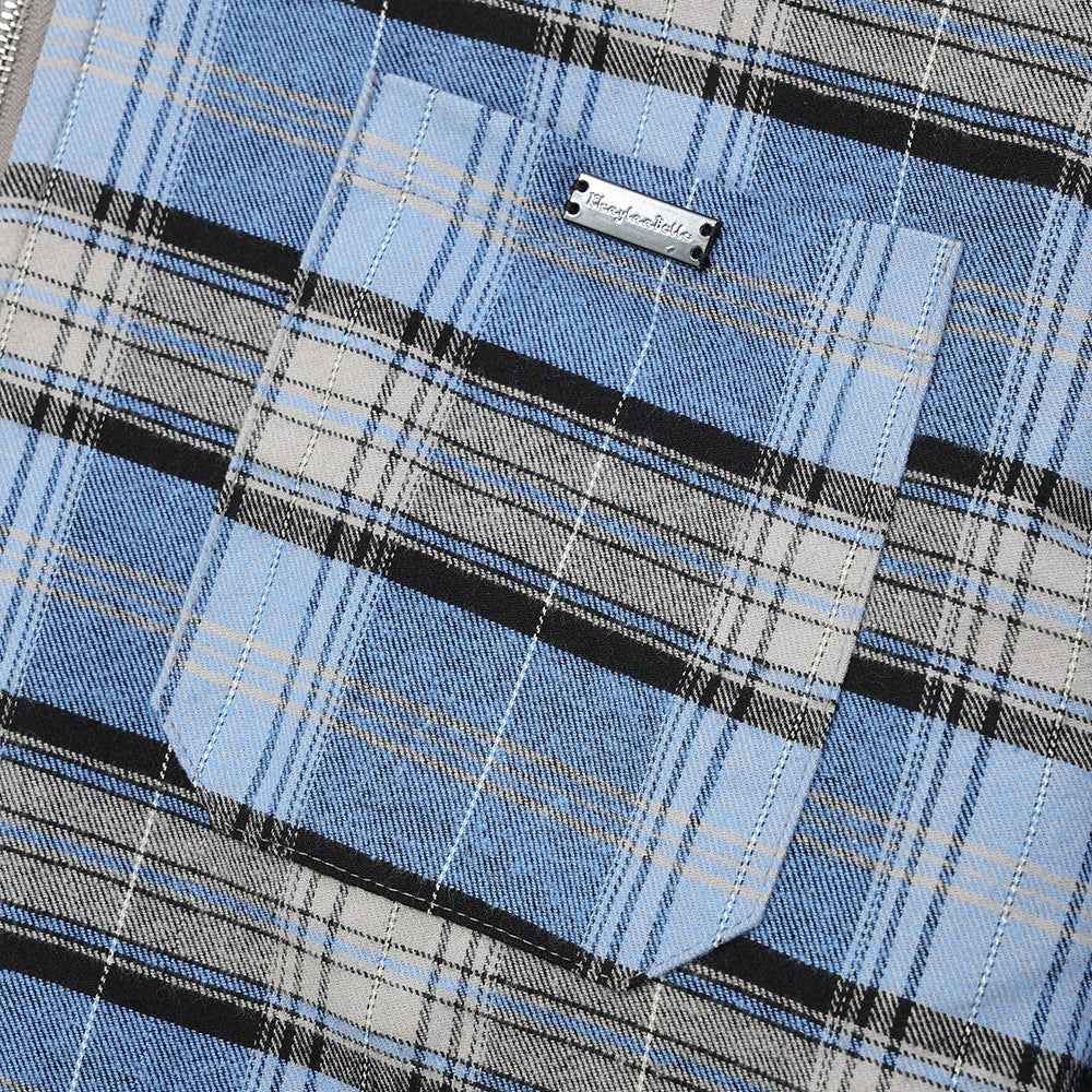 Striped Plaid Hooded Shirt For Men null