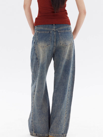 American High Street Design Loose Jeans For Women MuddyStock