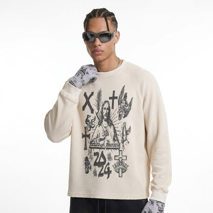 Vintage Wash Boxy Waffle T-Shirt For Men | MuddyStock Originals
