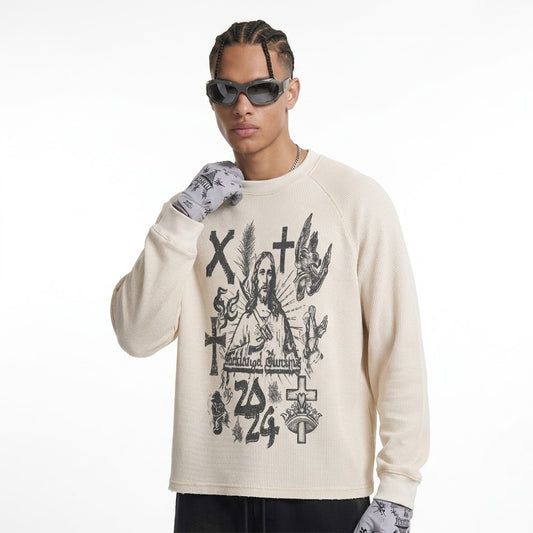 Vintage Wash Boxy Waffle T-Shirt For Men | MuddyStock Originals