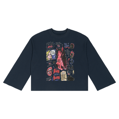 Unisex Waffle Raw Edge T-Shirt | MuddyStock Originals Navy Blue