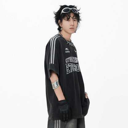 Men's Letter Embroidered Short-sleeved T-shirt MuddyStock