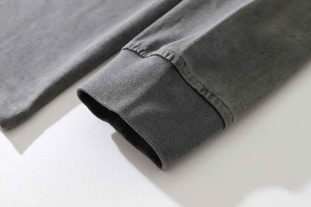 Washed Old Long-sleeved T-shirt For Men null