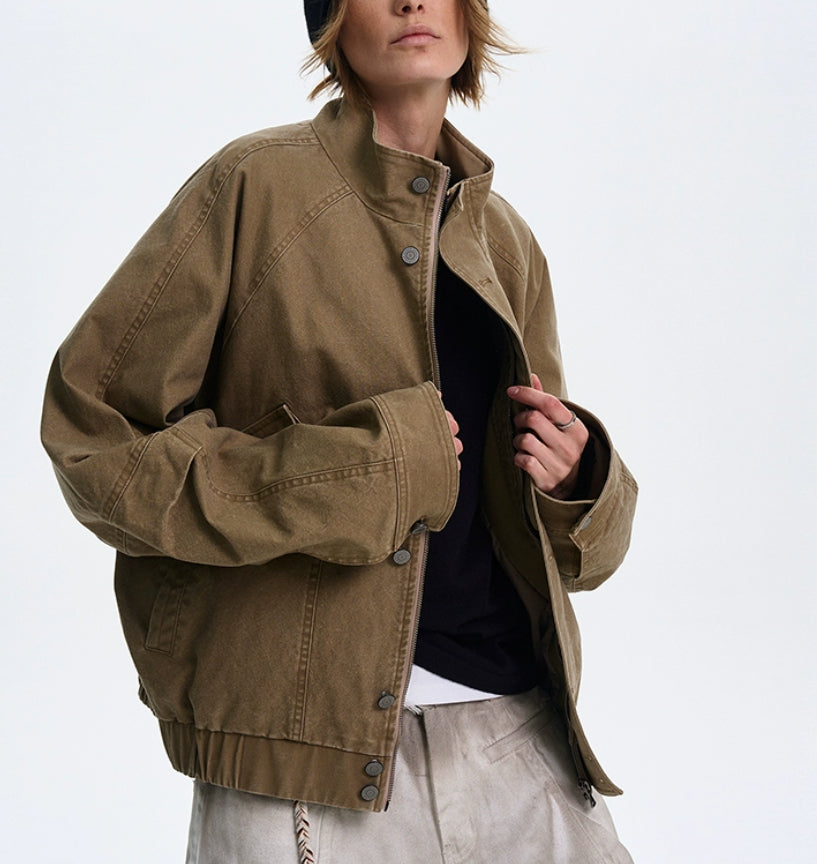 American Barn Style Color Block Collared Jacket For Women