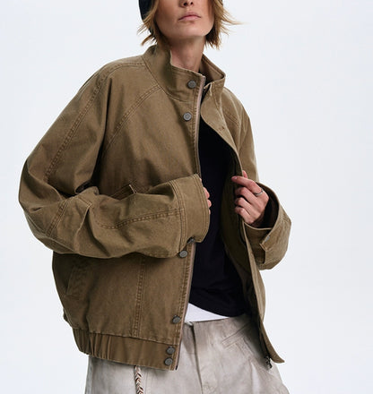 American Barn Style Color Block Collared Jacket For Women