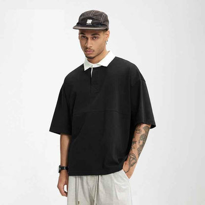 Lapel Men's Outdoor Contrast Color Polo T-shirt null