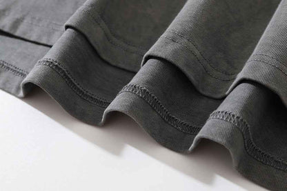 Washed Old Long-sleeved T-shirt For Men null