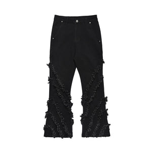 Trendy Unique Flared Jeans For Men Black All Products