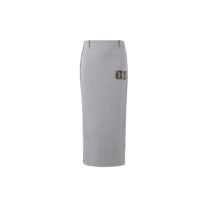 Retro Sports Casual Color Contrast Skirt For Women Light Grey All Products
