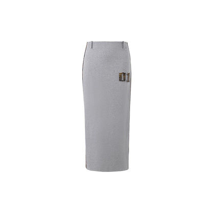 Retro Sports Casual Color Contrast Skirt For Women Light Grey All Products