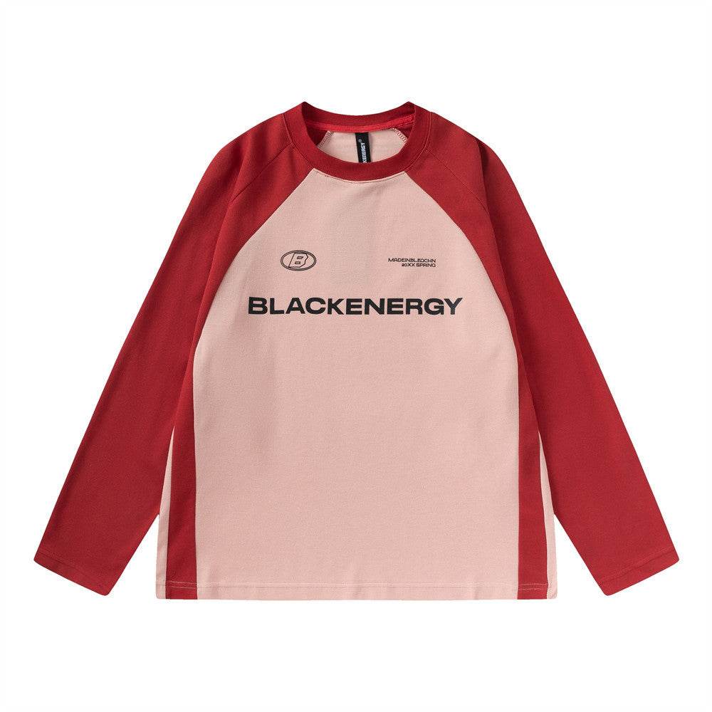 American Street Fashion Sports Long Sleeve T-shirt For Men And Women Pink MuddyStock